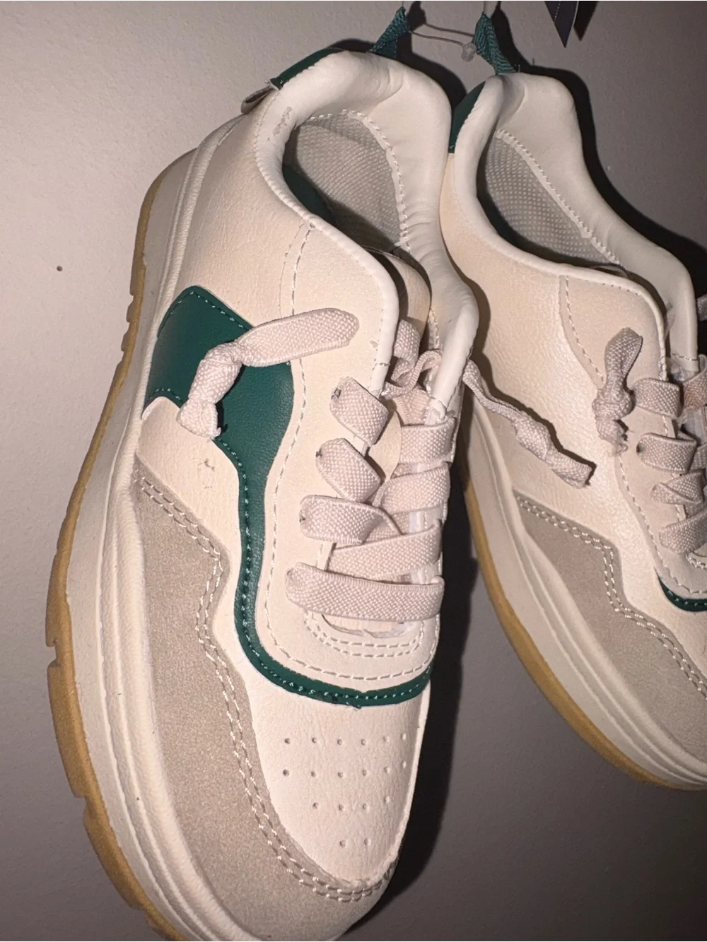 NWT Boys White and Green Sneakers